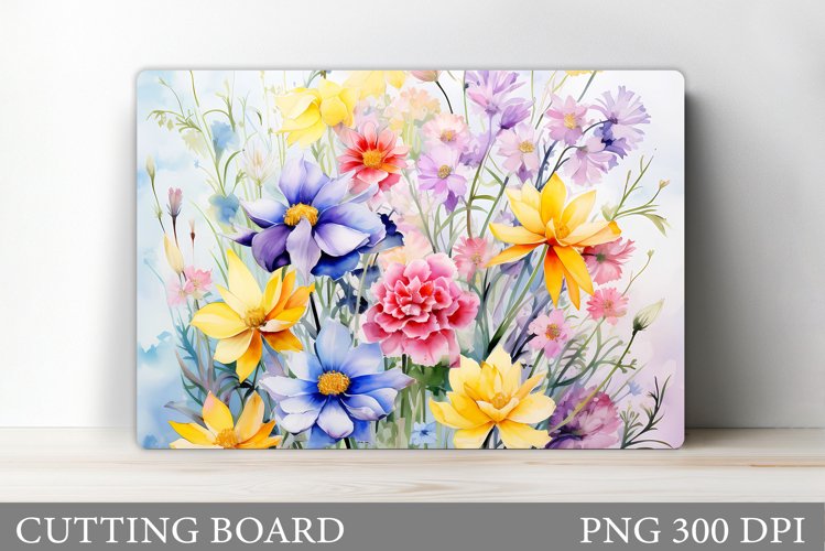 Flowers Cutting Board Design. Wildflowers Cutting Board example image 1