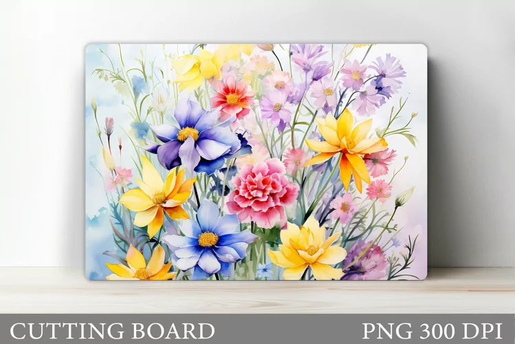 Flowers Cutting Board Design. Wildflowers Cutting Board