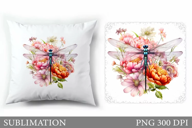 Dragonfly Sublimation. Dragonfly Pillow Design