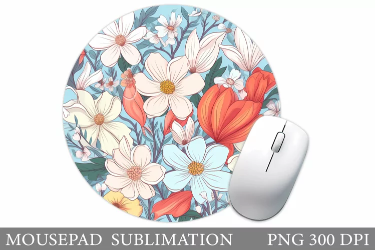 Flowers Mouse Pad Design. Flowers Mouse Pad Sublimation