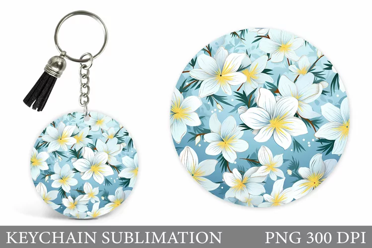 Flowers Keychain Design. Floral Keychain Sublimation