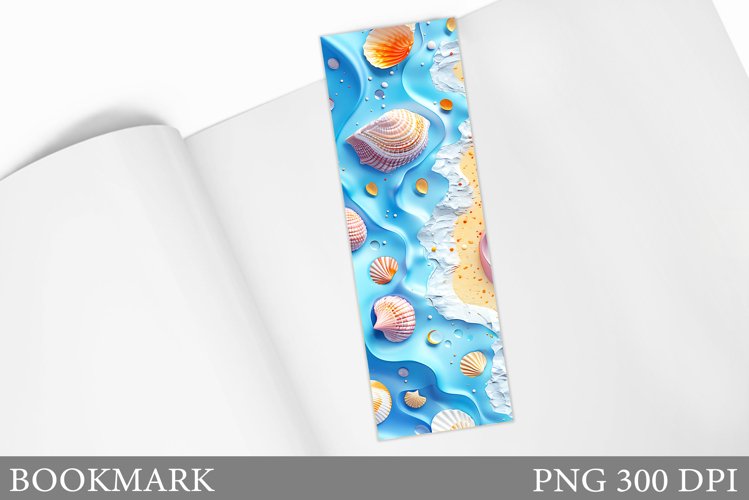 3D Seashell Bookmark Sublimation. Sea Bookmark Design example image 1