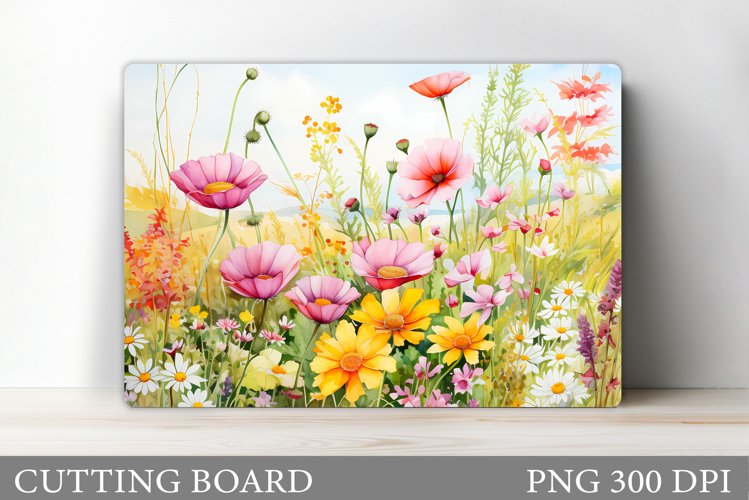 Wildflowers Cutting Board. Flowers Kitchen Cutting Board