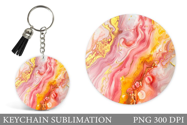 Alcohol Ink Keychain Sublimation. Texture Keychain Design