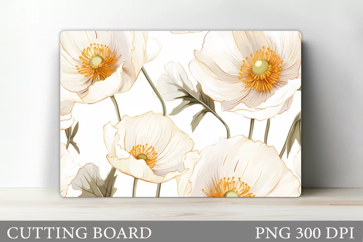 Flowers Cutting Board. Kitchen Cutting Board Sublimation