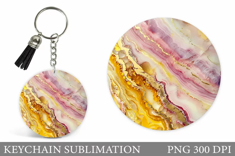 Alcohol Ink Keychain Design. Texture Keychain Sublimation