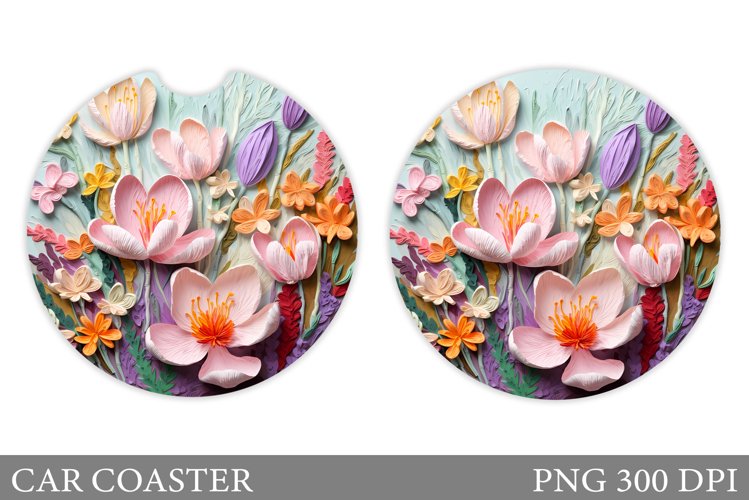 Flowers Car Coaster Design. Crocus Flowers Car Coaster example image 1