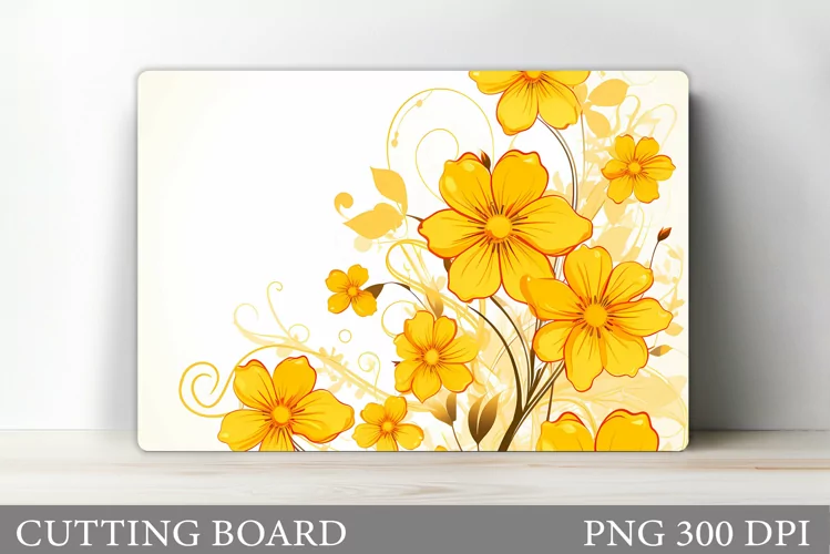 Flowers Cutting Board. Kitchen Cutting Board Sublimation