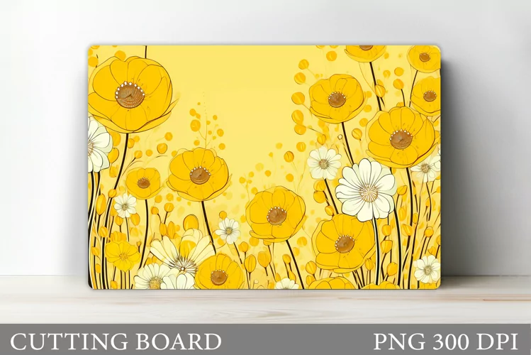 Flowers Cutting Board. Kitchen Cutting Board Sublimation