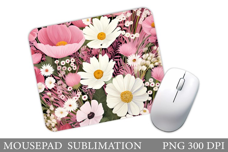 Flowers Mouse Pad Sublimation. Flowers Mouse Pad Design