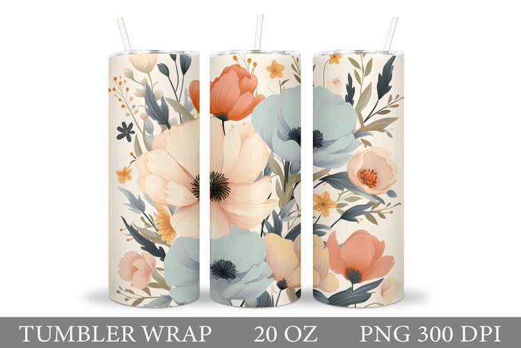 Flowers Tumbler Design. Wildflowers Tumbler Sublimation
