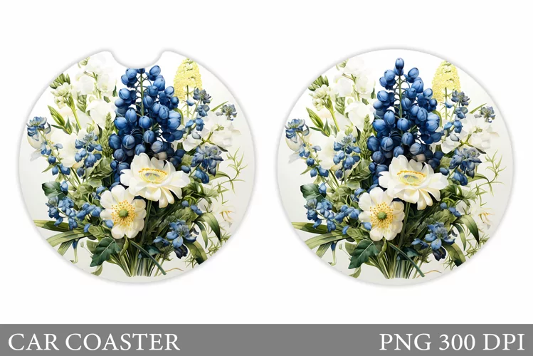 Flowers Car Coaster Design. Flowers Car Coaster Sublimation