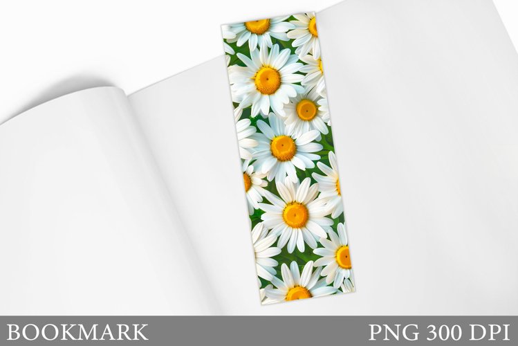Daisy Flowers Bookmark Design. 3D Flowers Bookmark example image 1