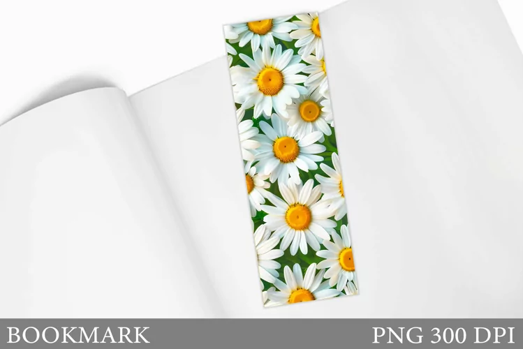 Daisy Flowers Bookmark Design. 3D Flowers Bookmark