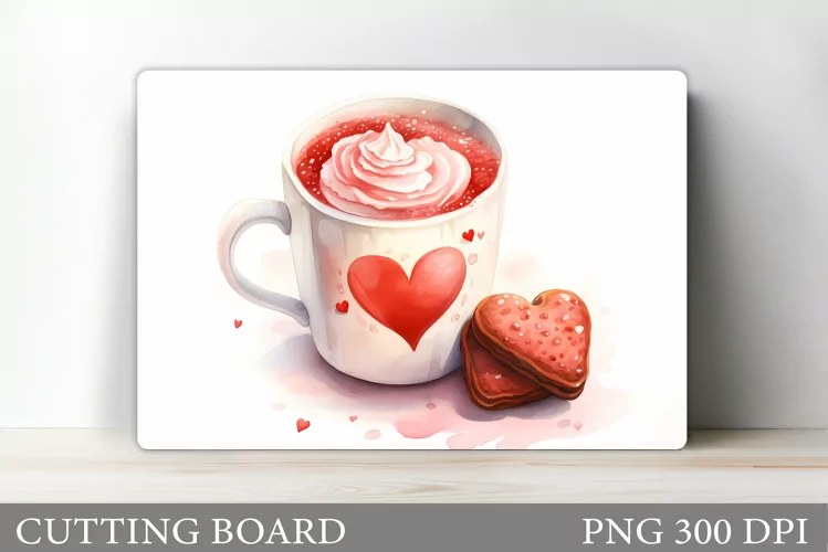 Drink Cutting Board Design. Valentine Cookies Cutting Board