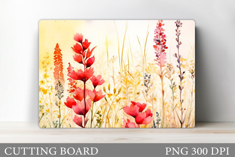 Flowers Cutting Board. Watercolor Flowers Cutting Board