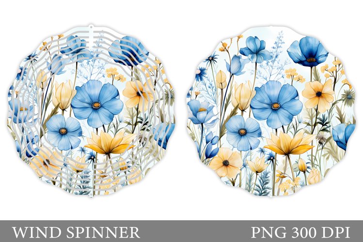 Flowers Wind Spinner Design. Flowers Wind Spinner Template example image 1