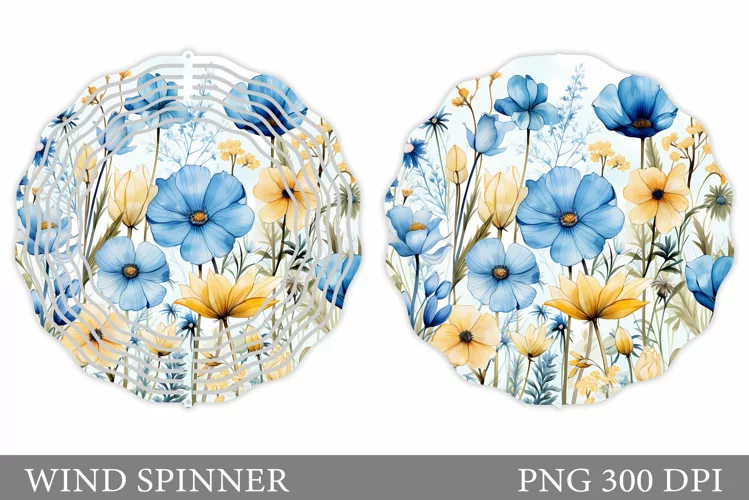 Flowers Wind Spinner Design. Flowers Wind Spinner Template