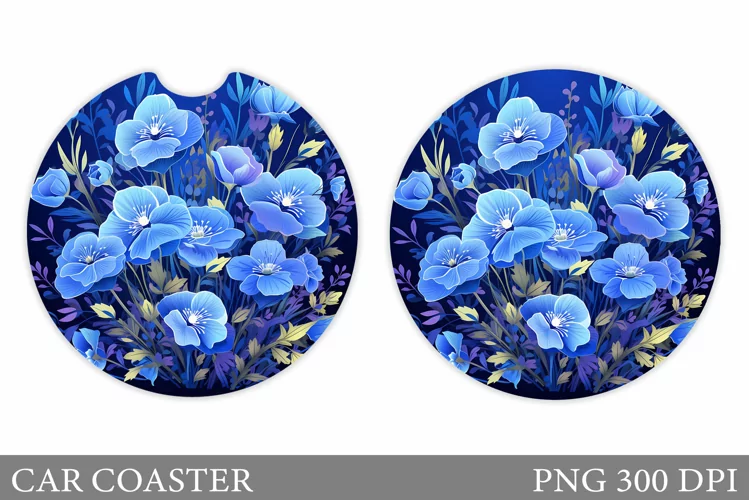 Flowers Car Coaster Design. Flowers Car Coaster Sublimation