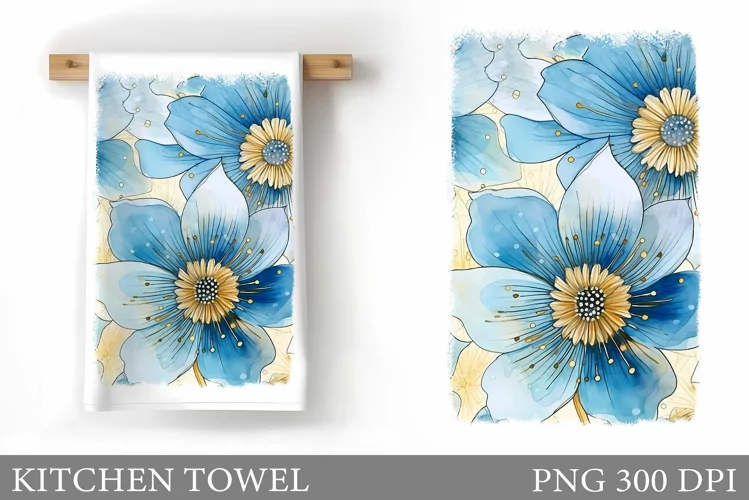 Flowers Kitchen Towel. Flowers Summer Kitchen Towel Design