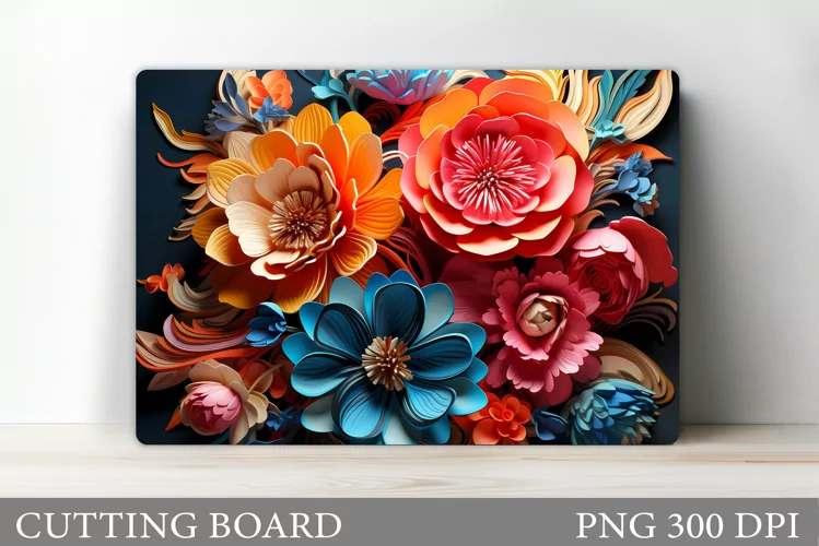 3D Flowers Cutting Board. Flowers Cutting Board Design