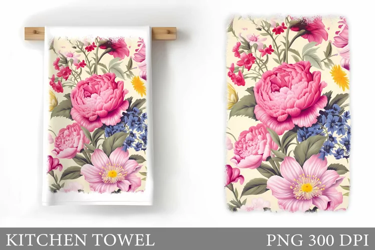 Flowers Kitchen Towel. Flowers Kitchen Towel Design