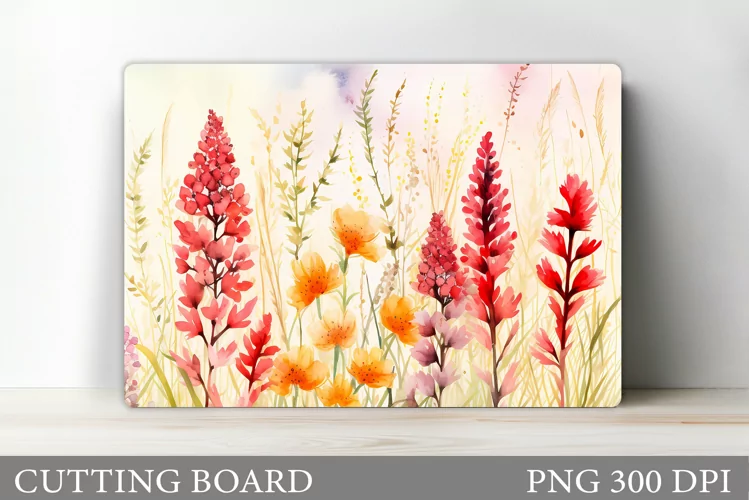 Wildflowers Cutting Board. Flowers Cutting Board Template