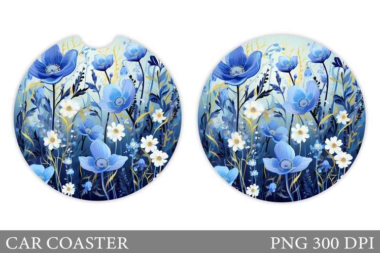Flowers Car Coaster Design. Flowers Car Coaster Sublimation example image 1
