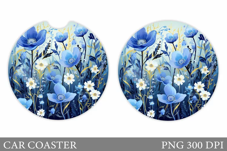 Flowers Car Coaster Design. Flowers Car Coaster Sublimation