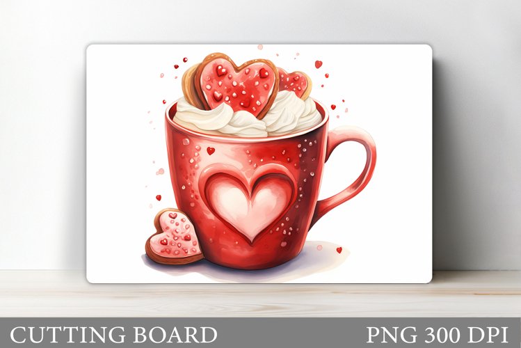 Valentines Drink Cutting Board. Cutting Board Sublimation