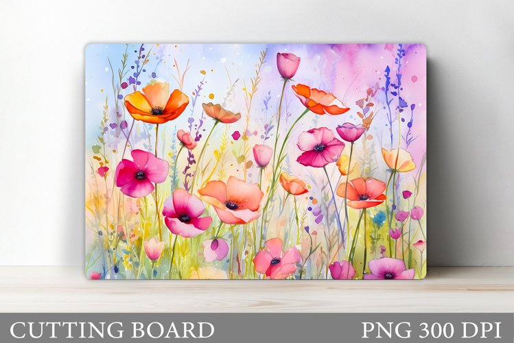 Wildflowers Cutting Board. Summer Flowers Cutting Board example image 1