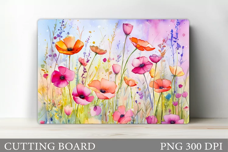 Wildflowers Cutting Board. Summer Flowers Cutting Board