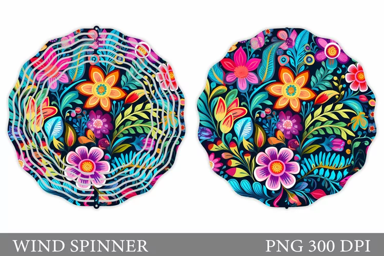 Flowers Wind Spinner Design. Flowers Wind Spinner Template