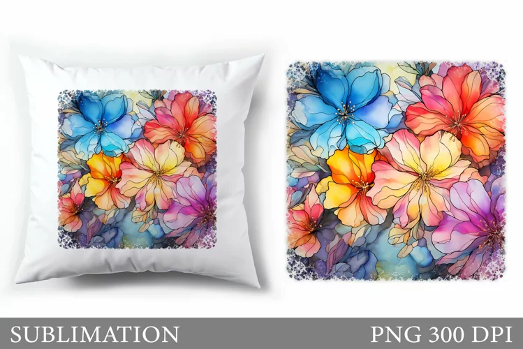Flowers Sublimation. Wildflowers Pillow Sublimation