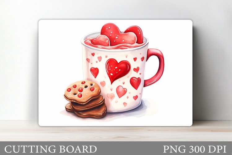 Drink Cutting Board Sublimation. Valentines Cutting Board example image 1