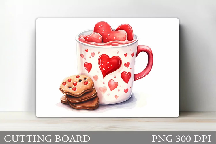 Drink Cutting Board Sublimation. Valentines Cutting Board