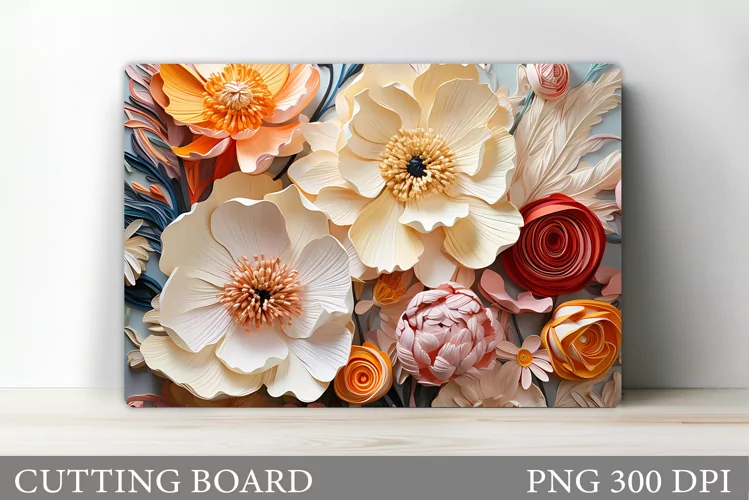 3D Flowers Cutting Board. Flowers Cutting Board Design
