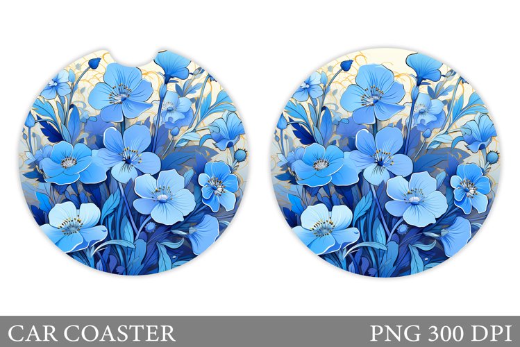 Flowers Car Coaster Design. Flowers Car Coaster Sublimation example image 1