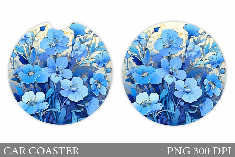 Flowers Car Coaster Design. Flowers Car Coaster Sublimation