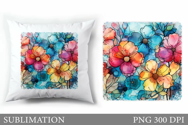 Flowers Sublimation. Flowers Pillow Sublimation