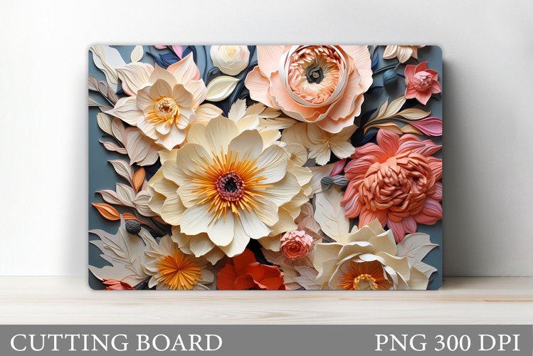 Flowers Cutting Board. 3D Flowers Cutting Board Design example image 1