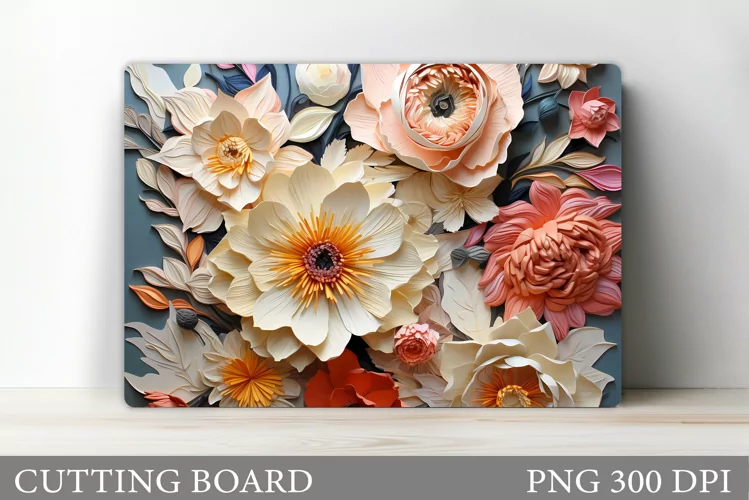 Flowers Cutting Board. 3D Flowers Cutting Board Design