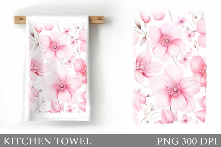 Flowers Kitchen Towel. Floral Kitchen Towel Sublimation