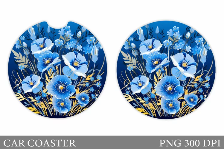 Flowers Car Coaster Design. Flowers Car Coaster Sublimation