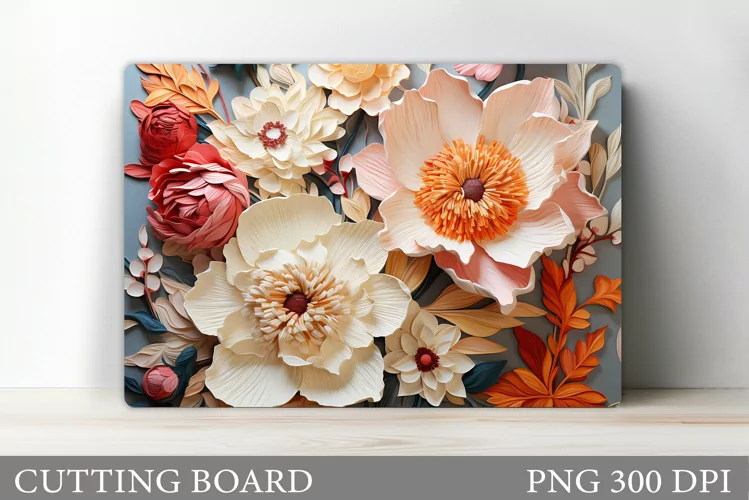 Flowers Cutting Board. 3D Flowers Cutting Board Sublimation