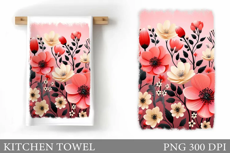 Flowers Kitchen Towel. Flowers Kitchen Towel Design