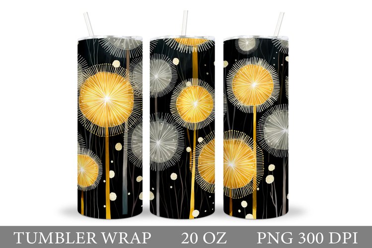 Flowers Tumbler Design. Dandelions Tumbler Sublimation
