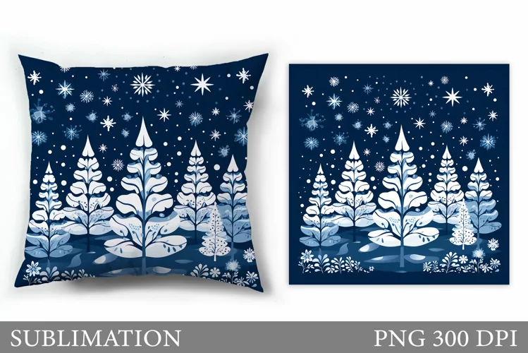Christmas Tree Pillow Design. Christmas Sublimation