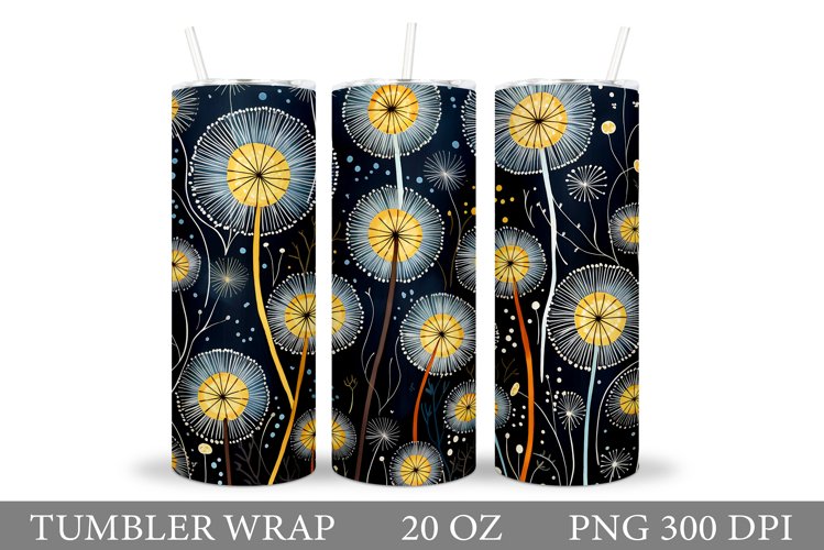 Flowers Dandelions Tumbler. Flowers Tumbler Sublimation