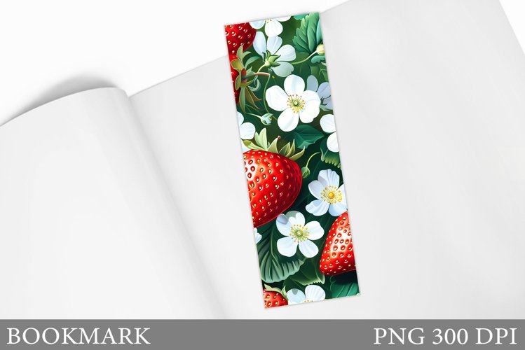 Strawberry Bookmark Design. Berries Bookmark Sublimation example image 1